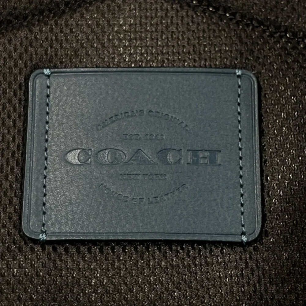Coach Hudson‎ Leather Backpack Teal Blue Bucket School Work Briefcase Office